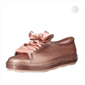 Mini Melissa Girl's Mel Be + Disney Sneaker Mickey Mouse Glitter Rose Gold